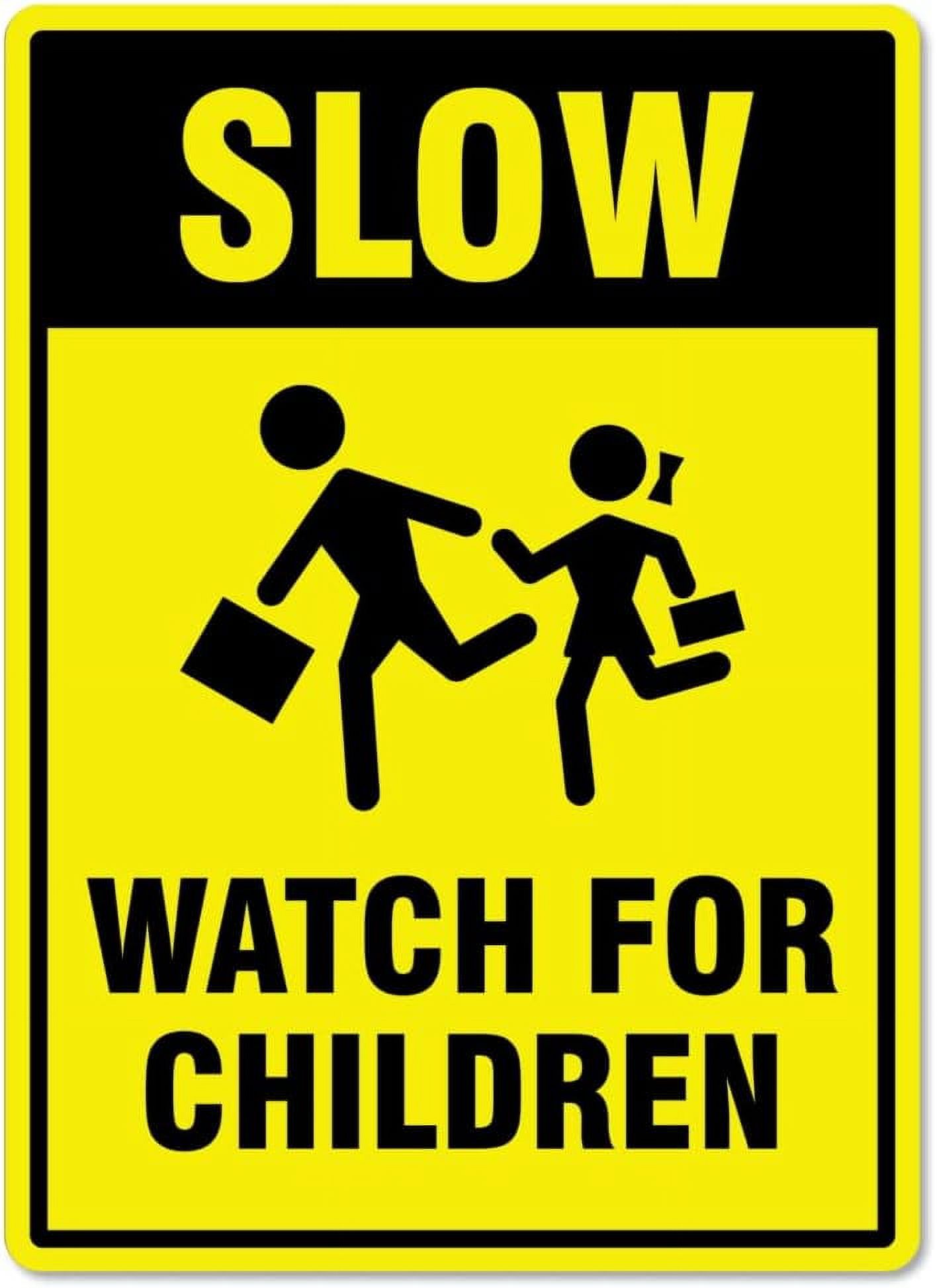 Child Safety Sign – Slow Watch For Children Child Safety Signs Watch For Children Metal Tin Sign 8x12 Inches Caution Danger Safety Security Warning Notice Signs
